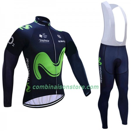 Combinaison Cycliste M/L + Collant à Bretelles 2017 Movistar Team N001
